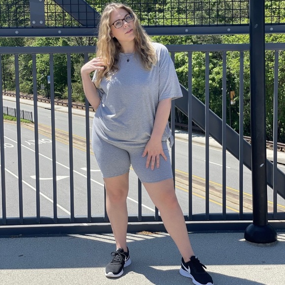 MOOD “Not Your Average” Biker Set in Heather Grey - Picture 2 of 5